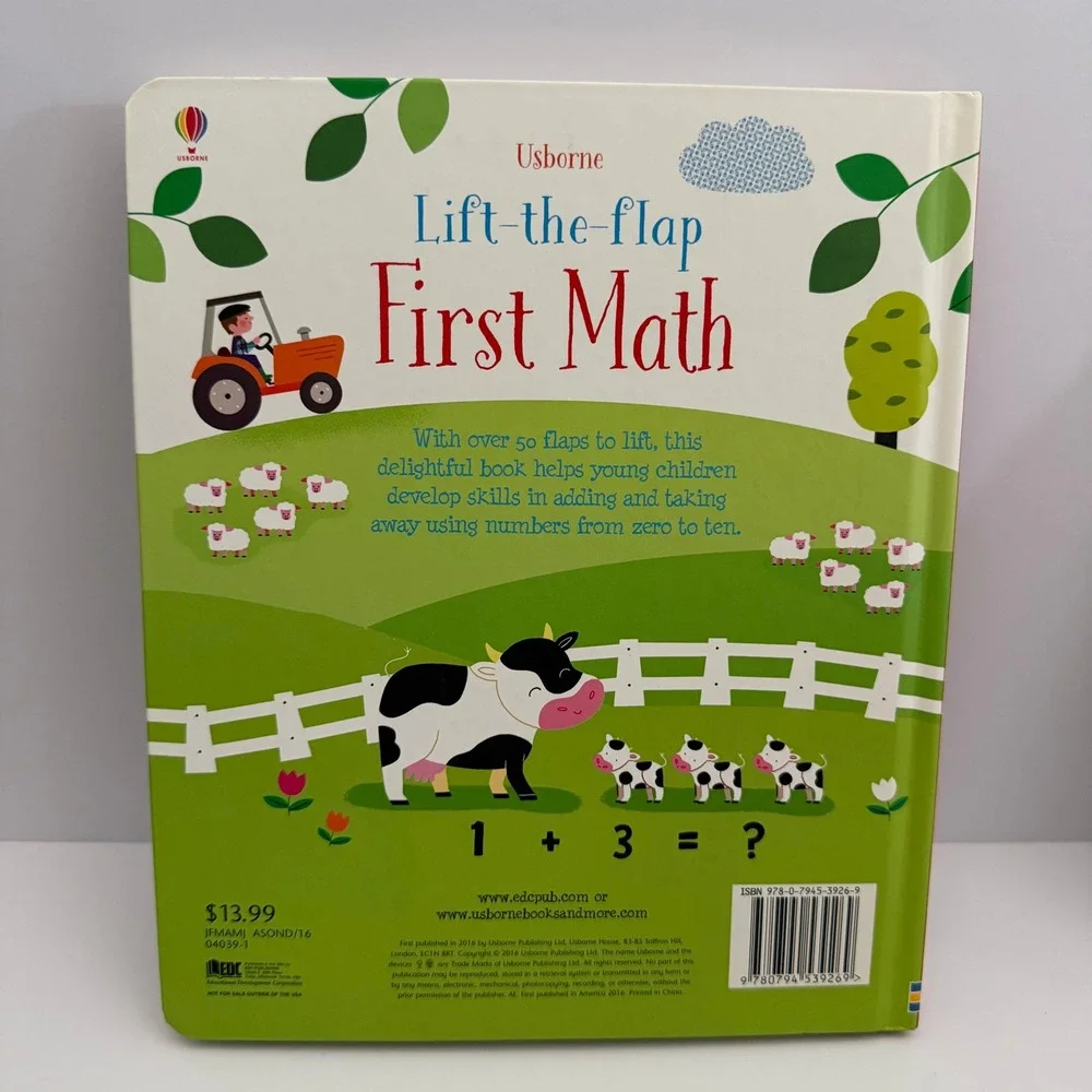 Usborne Lift-the-flap Book Set First Math Colors Numbers